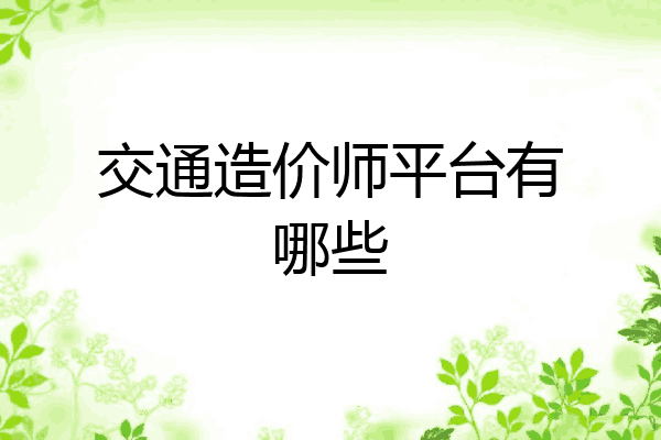 交通造价师平台有哪些
