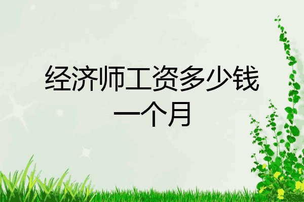 经济师工资多少钱一个月
