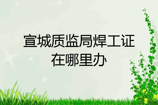 宣城质监局焊工证在哪里办