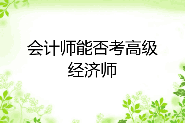 会计师能否考高级经济师