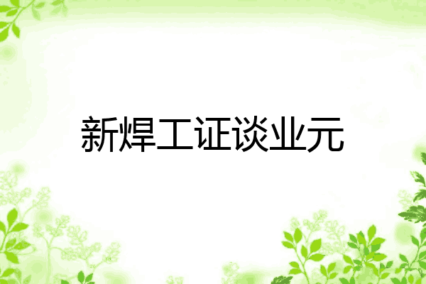 新焊工证谈业元