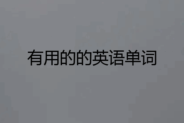 有用的的英语单词
