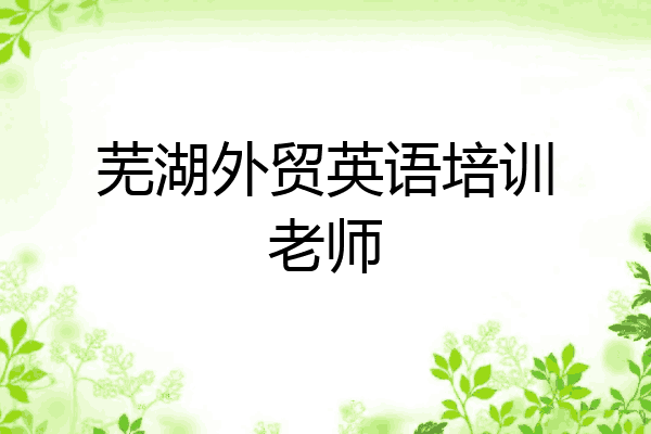 芜湖外贸英语培训老师