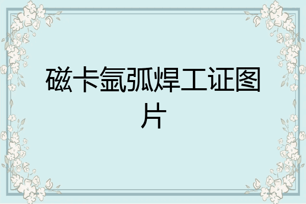 磁卡氩弧焊工证图片