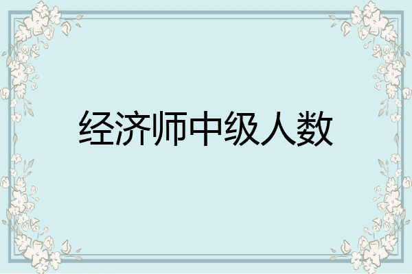 经济师中级人数