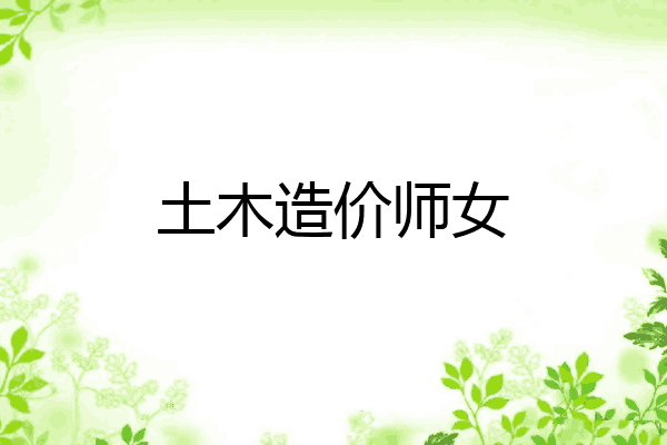 土木造价师女