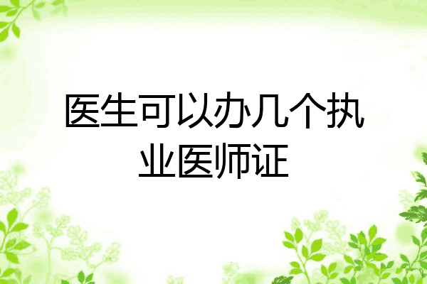 医生可以办几个执业医师证