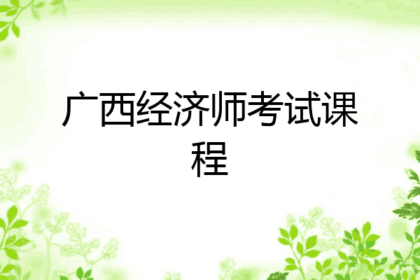 广西经济师考试课程