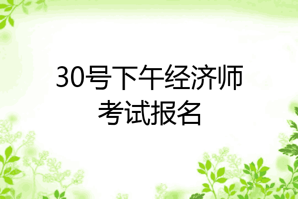 30号下午经济师考试报名