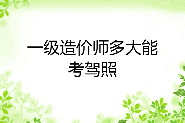 一级造价师多大能考驾照