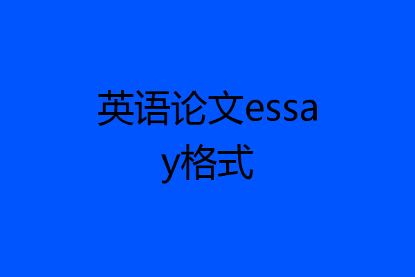 英语论文essay格式