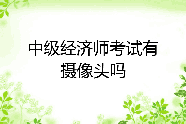 中级经济师考试有摄像头吗