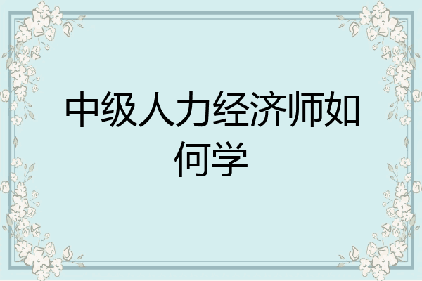 中级人力经济师如何学