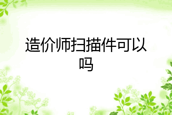 造价师扫描件可以吗