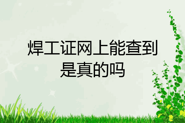 焊工证网上能查到是真的吗