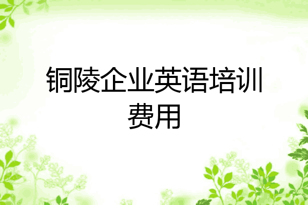 铜陵企业英语培训费用