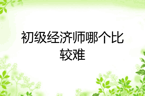 初级经济师哪个比较难