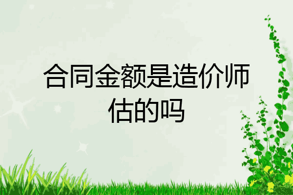 合同金额是造价师估的吗