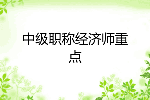 中级职称经济师重点