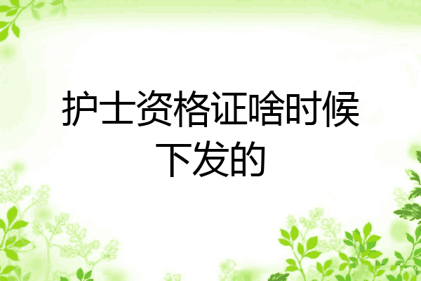 护士资格证啥时候下发的