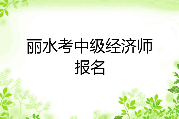 丽水考中级经济师报名