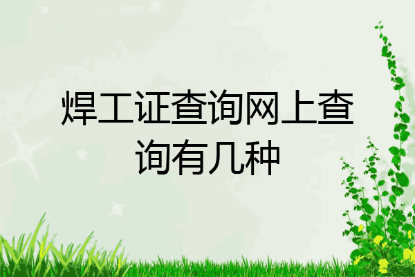 焊工证查询网上查询有几种
