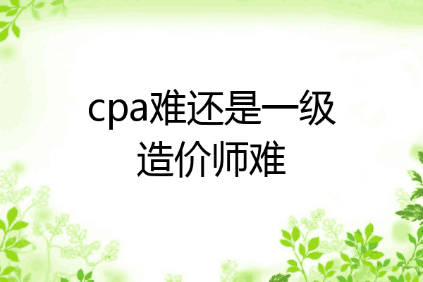 cpa难还是一级造价师难