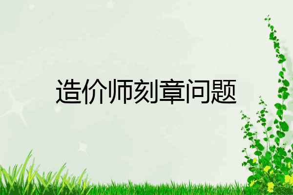 造价师刻章问题