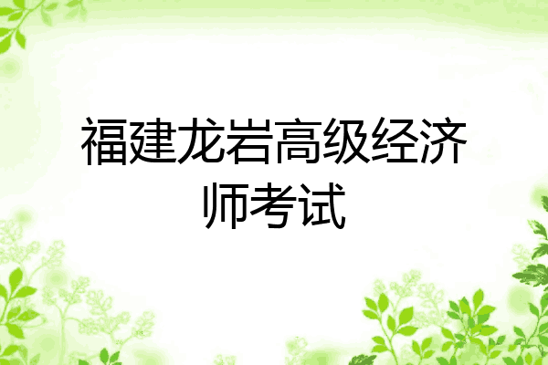 福建龙岩高级经济师考试