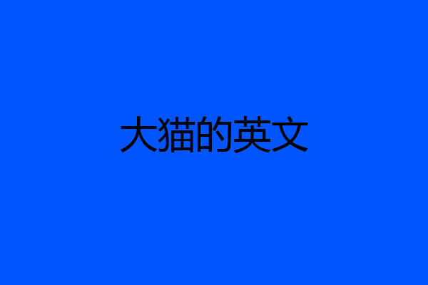 大猫的英文