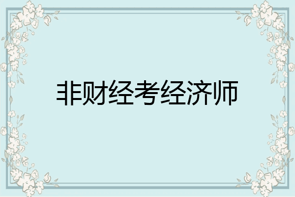 非财经考经济师