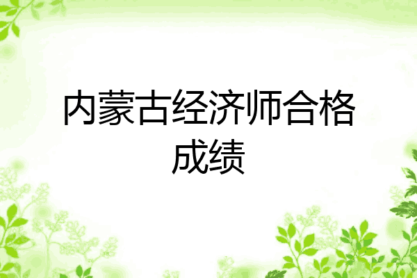 内蒙古经济师合格成绩