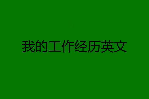 我的工作经历英文