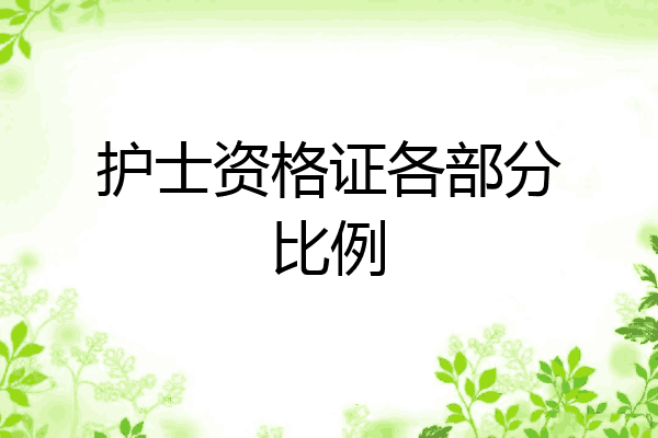 护士资格证各部分比例
