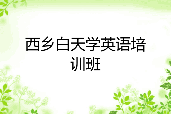西乡白天学英语培训班