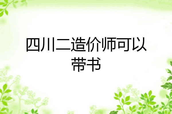四川二造价师可以带书