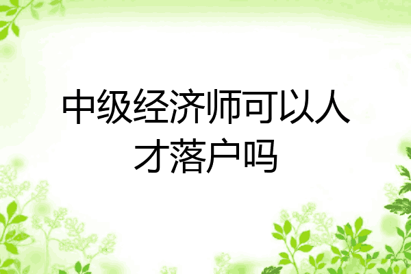 中级经济师可以人才落户吗