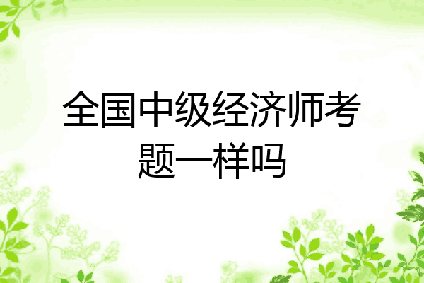 全国中级经济师考题一样吗