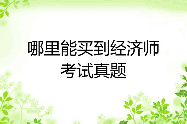 哪里能买到经济师考试真题