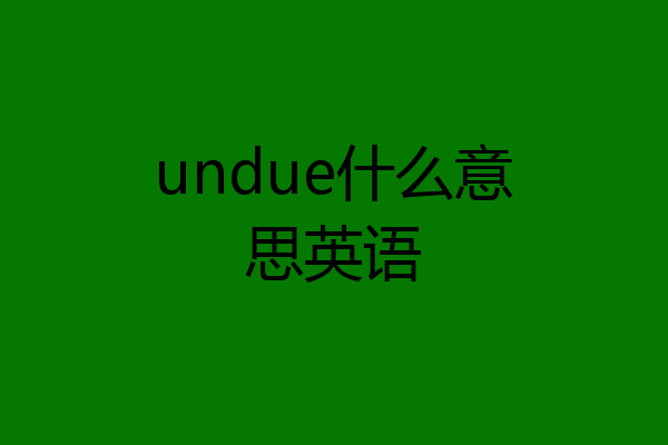 undue什么意思英语