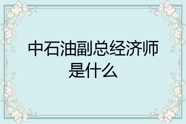 中石油副总经济师是什么