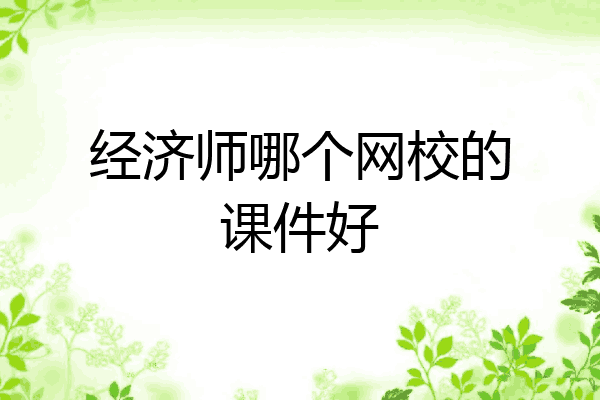 经济师哪个网校的课件好