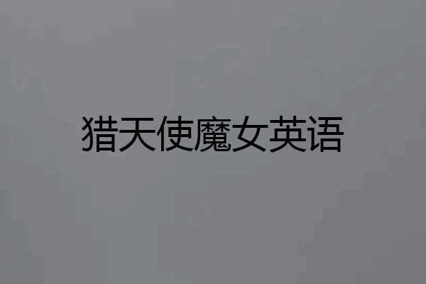 猎天使魔女英语