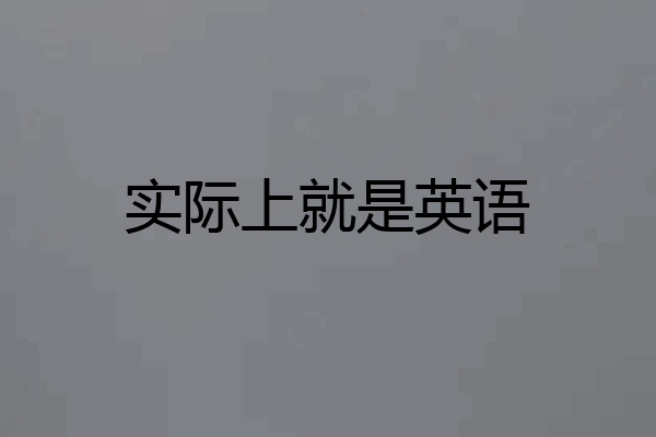 实际上就是英语