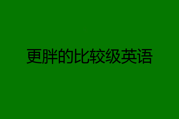 更胖的比较级英语