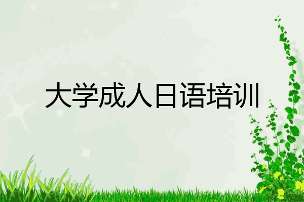 大学成人日语培训