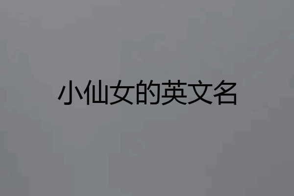 小仙女的英文名