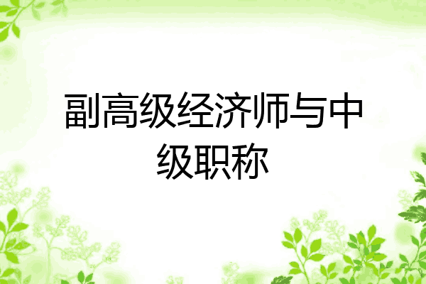 副高级经济师与中级职称