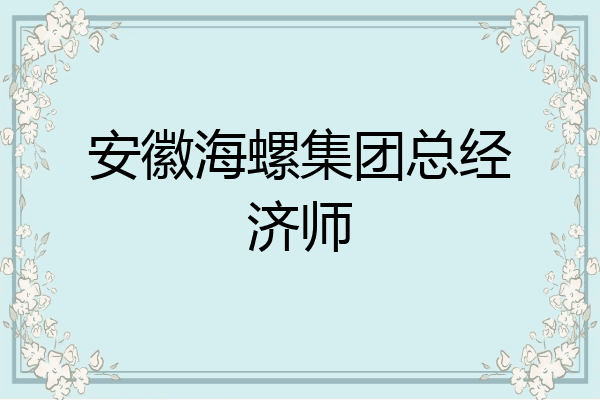 安徽海螺集团总经济师
