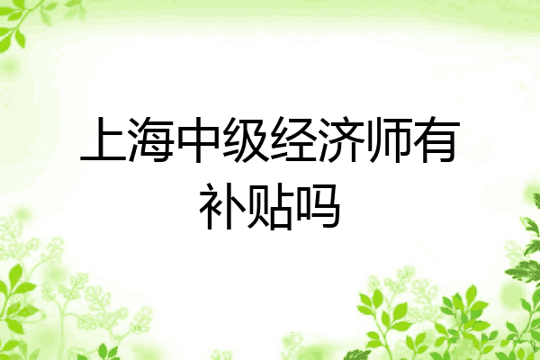 上海中级经济师有补贴吗